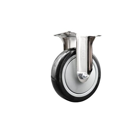 Service Caster 5 Inch 316SS Black Polyurethane Wheel Rigid Top Plate Caster SCC-SS31620R514-PPUB-BLK
