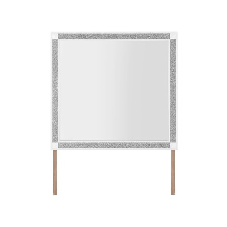 Global Furniture Usa Contemporary Glam Soleil White Mirror SOLEIL-WHITE-MR