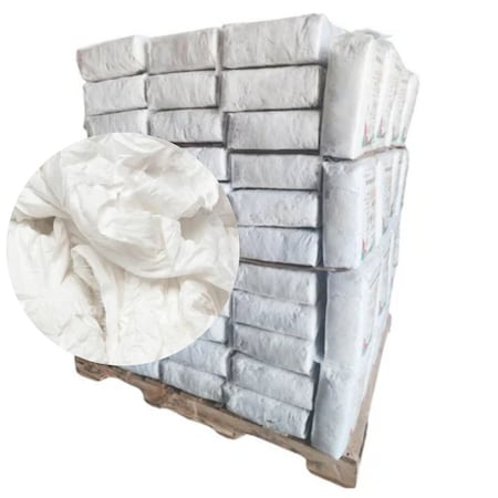 Supremeplus Recycled White Linen Mixed Material Cleaning Rags, 1000 lbs. Pallet, 40 x 25 lbs. Bags, 40PK SP-8926