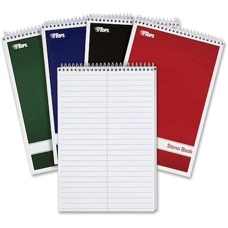 Tops Steno Book gregg rule white Assorted Covers 80 SH per BK 80220