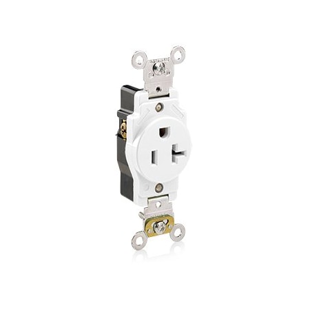 Leviton Industrial Series Heavy Duty Grade Single Receptacle, 20 Amp, 125 Volt 5361-W