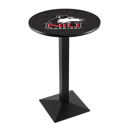 Holland Bar Stool Co 36" Blk Wrinkle Northern Illinois Pub Table, 36" dia. Top L217B3636NorIll