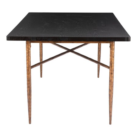 Homeroots 72" Black and Bronze Wood and Steel Dining Table 557691