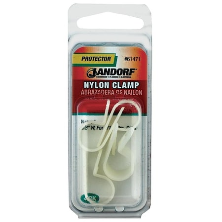 Jandorf Cable Clamp, 7/16 in Max Bundle Dia, 3/8 in W, Nylon, Natural 61471