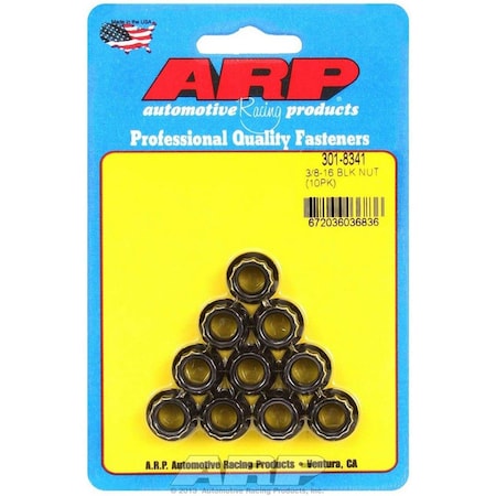 Arp 301-8341 0.37 in.-16 12 Point Chrome Moly Nut Kit, 10PK ARP301-8341