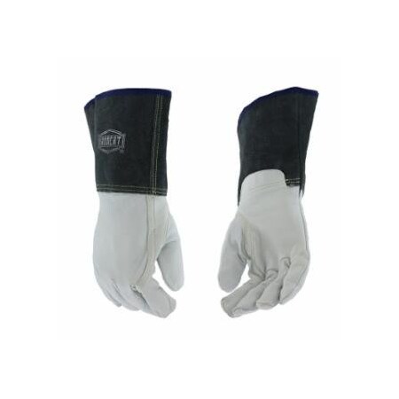 Ironcat 6144 Premium Top Grain Kidskin Leather TIG Welding Gloves, Medium, Black/Natural, Gauntlet Cuff 813-6144/M