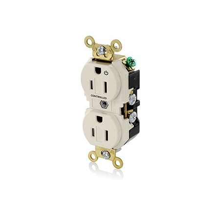 Leviton Extra Heavy Duty Controlled Duplex Receptacle 15 Amp, 125 Volt 5262-1PT