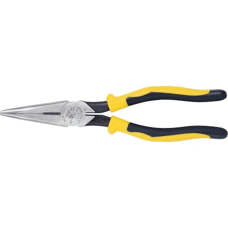 Klein Tools 8 9/16 in J203 Needle Nose Plier, Side Cutter Plastic Dipped Handle J203-8