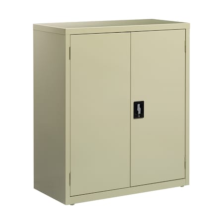 Hirsh Storage Cabinet, 42 in H, 36 in W, 18 in D, Recessed Twist, Keyed, Putty, 2 Shelves 22001