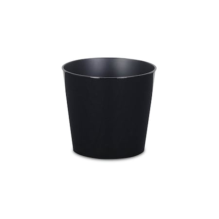 Homeroots 7in Black Recycled Plastic Indoor Outdoor Round Pot Planter 488222