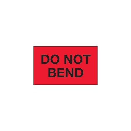 Bubblefast 3 x 5'' - ''Do Not Bend'' Fluorescent Red Labels BFDL1087