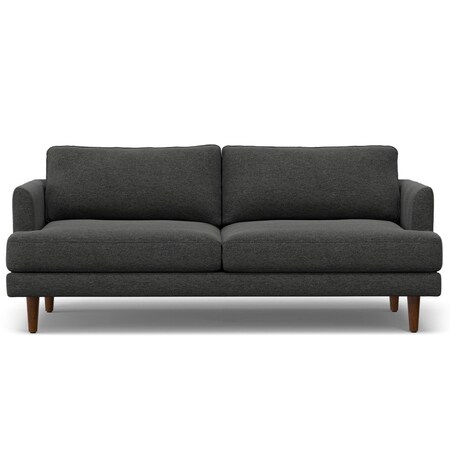 Homeroots 76" Gray Fabric Sofa With Brown Legs 640983