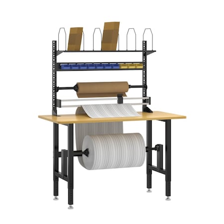 4Dock 60 in. W x 30 in. D Heavy Duty Workbench with Rubber Wood Tabletop WB202-6030-RB