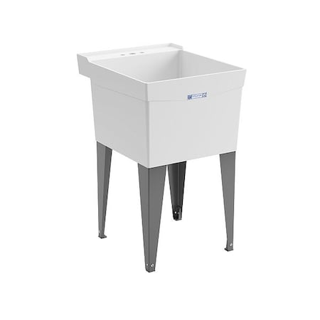 Mustee Utility Sink 24 in x 20 in, 1, 2, Floor Mount, Thermoplastic 19F