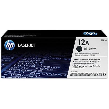 Hp 12A (Q2612A) Black Original LaserJet Toner Cartridge (2,000 Yield) Q2612A