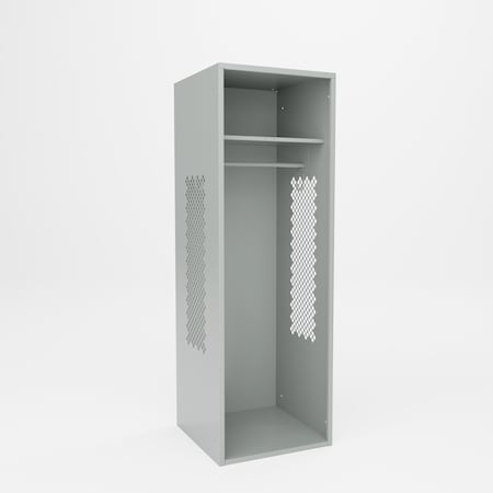 Pucel Athletic Gear Locker, 24 in W x 72 in H x 24 in D, Gray GL-2472-24
