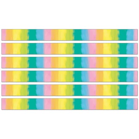 Happily Ever Elementary Creatively Inspired Watercolor Straight Borders, 36 Feet Per Pack, 6PK 108503