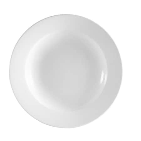 Cac Foodservice CAC China Clinton Rolled Edge 11-1/4-Inch Super White Porcelain Pasta Bowl, 24-Ounce, 12PK RCN-115