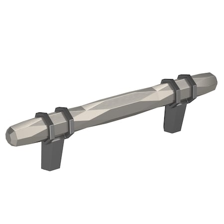 Amerock London 3-3/4 in 96 mm Center-to-Center Satin Nickel/Black Chrome Cabinet Pull BP36648G10BCR