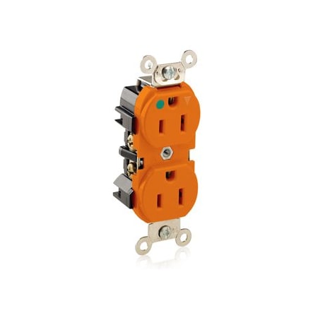 Leviton Hospital Grade Duplex Receptacle, 15 Amp, 125 Volt 8200-IG