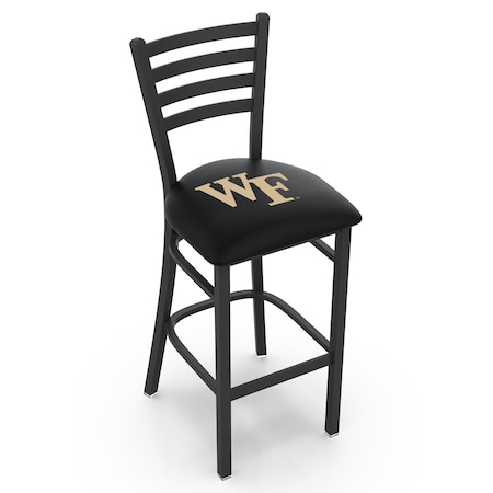 Holland Bar Stool Co 30" Blk Wrinkle Wake Forest Stationary Bar Stool, Ladder Back L00430WakeFr