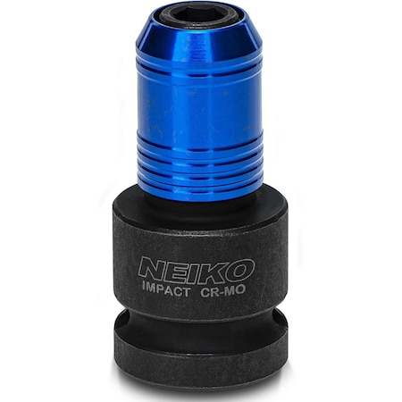 Neiko Impact Wrench Adapter, 0.5 in Drive Female to 0.25 in Hex Converter, Cr-Mo Steel 30275A
