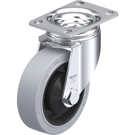 Blickle Swivel Plate Caster, Solid Rbr, 4", 400 lb. L-POEV 100KA-12-SG
