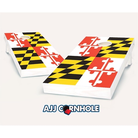 Mkf Collection By Mia K. Farrow AJJCornhole Maryland Flag Theme Cornhole Set with Bags - 8 x 24 x 48 in. AJ13073