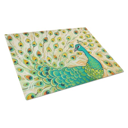 Carolines Treasures Pretty Pretty Peacock Glass Cutting Board - Large PPD3021LCB