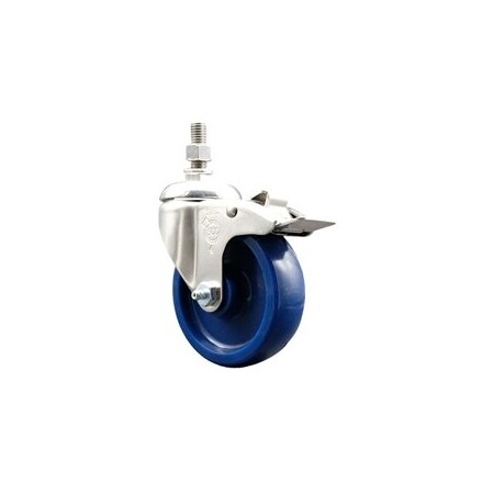 Service Caster 4 Inch 316SS Solid Polyurethane Swivel 3/8 Inch Stem Caster Total Lock Brake SCC SCC-SS316TSTTL20S414-SPUS-381615