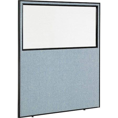 Global Industrial Interion Office Partition Panel With Partial Window, 60-1/4W x 96H, Blue 695790WBL