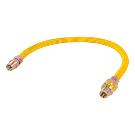 Eastman Gas Connector, 3/8 x 1/2 in, FIP x MIP, Stainless Steel, Epoxy-Coated, 24 in L 20YE50V024B