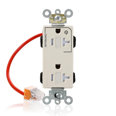 Leviton Straight Blade Receptacle, 5-20R, 20 A, 125V AC, Flush Mount, Self-Grounded MT163-1CT