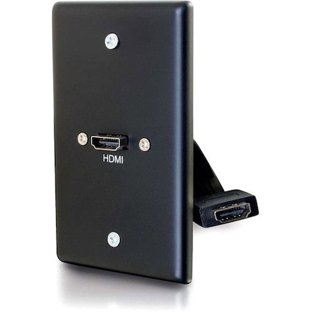 C2G HDMI® PASS THROUGH SINGLE GANG WALL PLATE - BLACK 39878