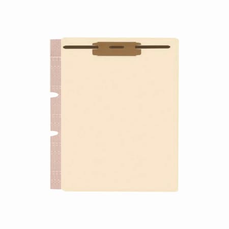 Medical Arts Press Card Stock Classification Folder Divider, 2 Fasteners, Letter Size, Manila, 100PK 52355