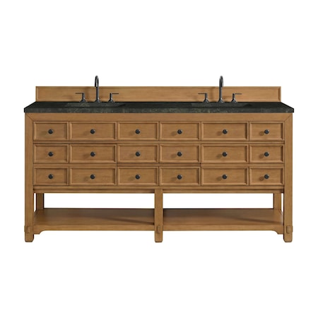 James Martin Vanities Malibu 72" Double Vanity, Amber Birch, w/ 3 CM Phantome Eclos Top 505-V72-AMB-3PHT