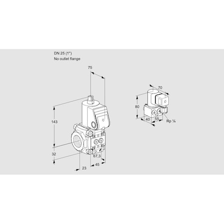 Honeywell Kromschroder Solenoid Gas Safety Valve - VAS125, 500 mbar, IP65, Class A, DN10-125 KS88032472