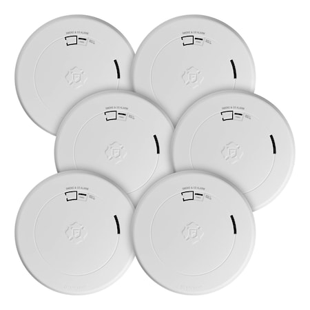 Brk Smoke/CO Alarm, 1 in H, 5.67 in W, PK6 SMCO210