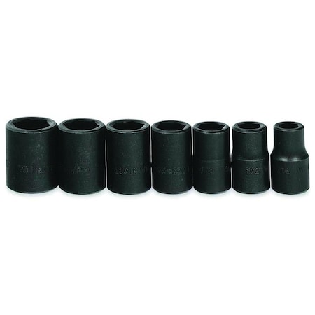 Williams SUPERTORQUE IMPACT SOCKET SET, 7 PIECES, SHALLOW DRIVE, FOR USE WITH PNEUMATIC JHWWS-4-7RC