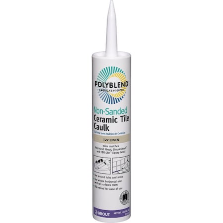 Custom Building Products Polyblend 10.5 Oz. No, 122 Linen Non-Sanded Ceramic Tile Caulk PC12210N-6