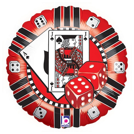 Loonballoon Casino Balloons, 18 inch CASINO CHIP 2 pcs LOON-LAB-86268-B-U
