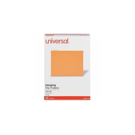 Universal Hanging File Folders, Orange, 8.5in H, 25PK UNV14122