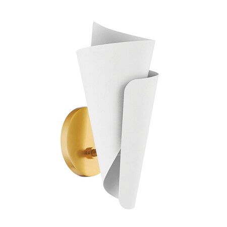 Mitzi Davina 1 Light Wall Sconce 8 In. Aged Brass/Textured White H779101-AGB/TWH
