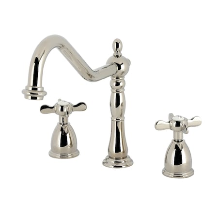 Kingston Brass Double-Handle Widespread Kitchen Faucet, Polished Nickel KB1796BEXLS