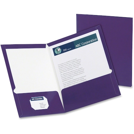 Tops Business Forms Oxford, Two-Pocket Laminated Folder, 100-Sheet Capacity, Metallic Purple 5049526