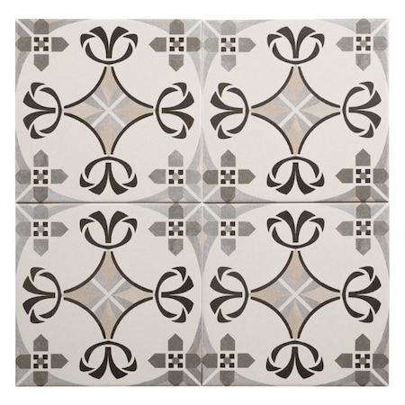 Andova Tiles SAMPLE-Istanelle Ankara Grey 8-in. Encaustic Patterned Matte Porcelain Wall & Floor Tile SAM-ANDIST1124