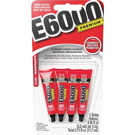 E6000 PREMIUM 0.18 Oz. Clear Adhesive, 4PK 5510500