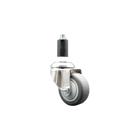 Service Caster 3.5 Inch 316SS Thermoplastic Rubber Swivel 1-3/8 Inch Expanding Stem Caster SCC SCC-SS316EX20S3514-TPRB-138
