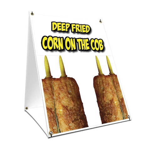 Signmission Deep Fried Corn On The Cob, 24 Inch x 18 Inch A-frame Yard Sign, Plastic Sign SBC-1824-Deep Fried Corn On The Cob