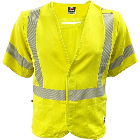 Reflective Apparel ANSI Type R Class 3 Dual-Certified AR/FR Solid Vest with "D" Ring Access, 9.1 cal/cm2 510FRGS-LM-5X